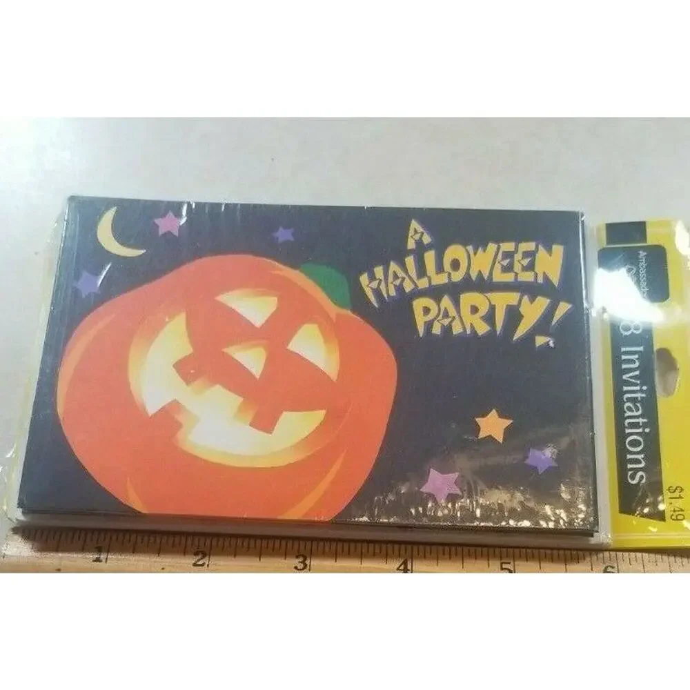Halloween 16 Party Invitations Ambassador Hallmark Cards Jack O Lantern Pumpkin